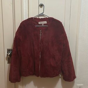 Red Faux Fur Coat